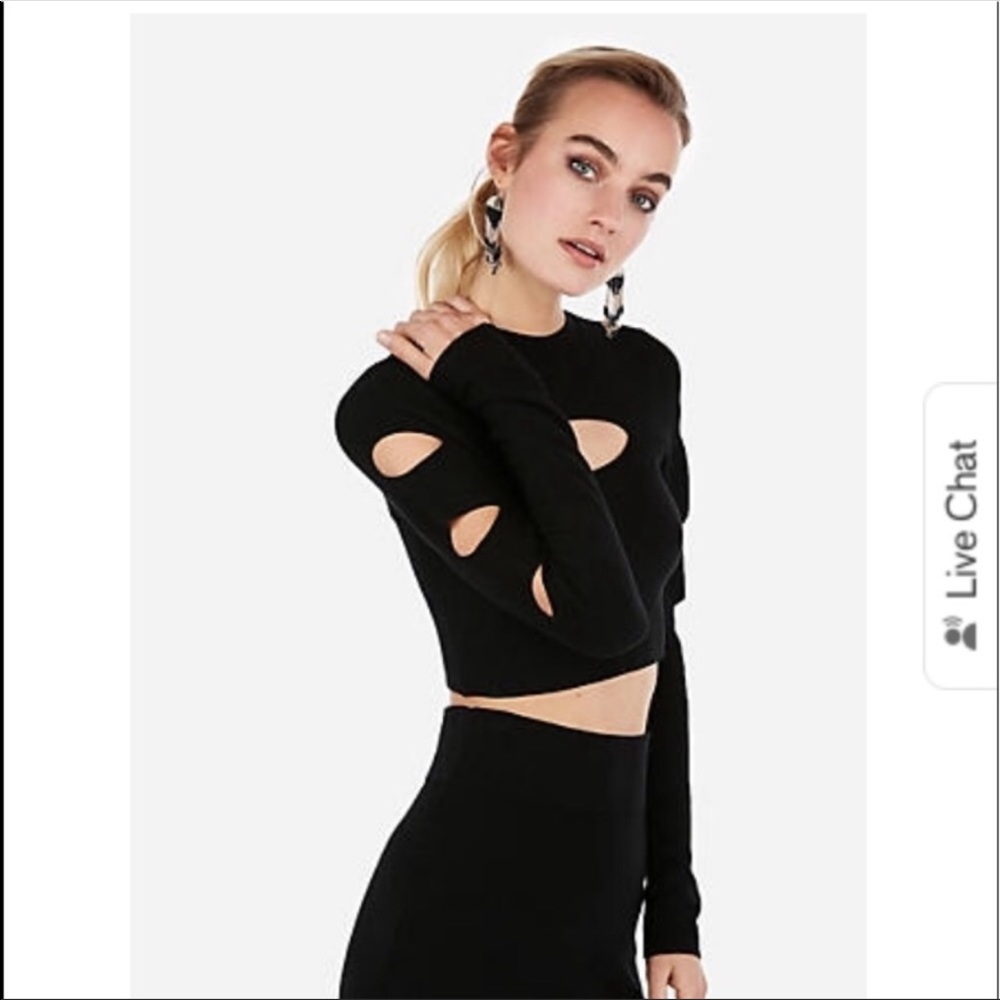 Express — Ribbed Black Sweater - Picture 3 of 3